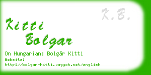 kitti bolgar business card